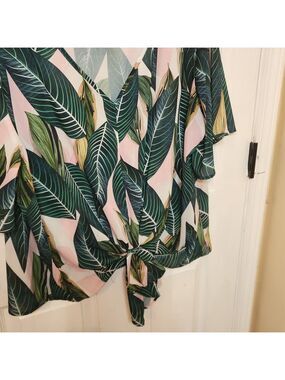 Tropical Leaf Print Women's Top
